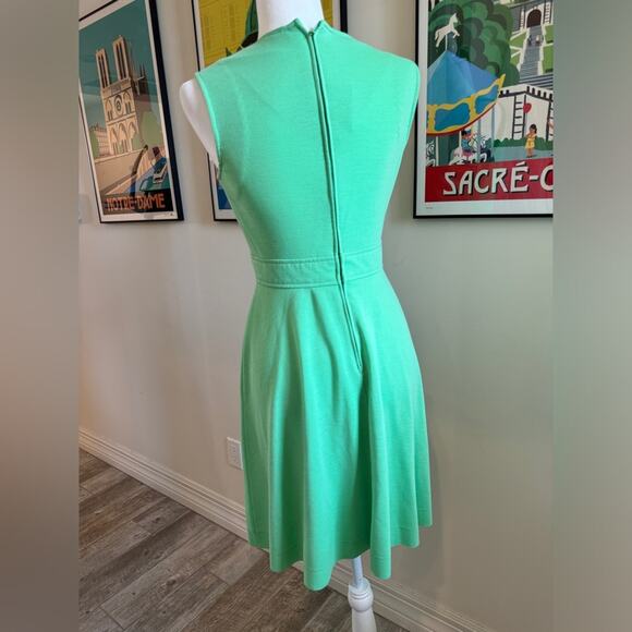 Vintage A-Line Sherbet Green Dress - Size 4 - Picture 2 of 9